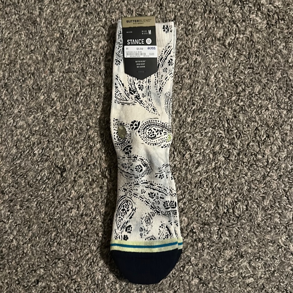 Stance Paizley Crew Socks, Vintage White